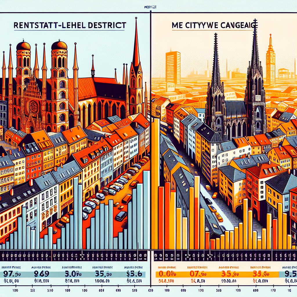 Mietspiegelvergleich München Altstadt-Lehel vs. städtischer Durchschnitt